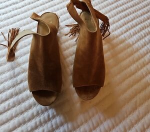 Marc Fisher Brown Suede Block Heel Booties